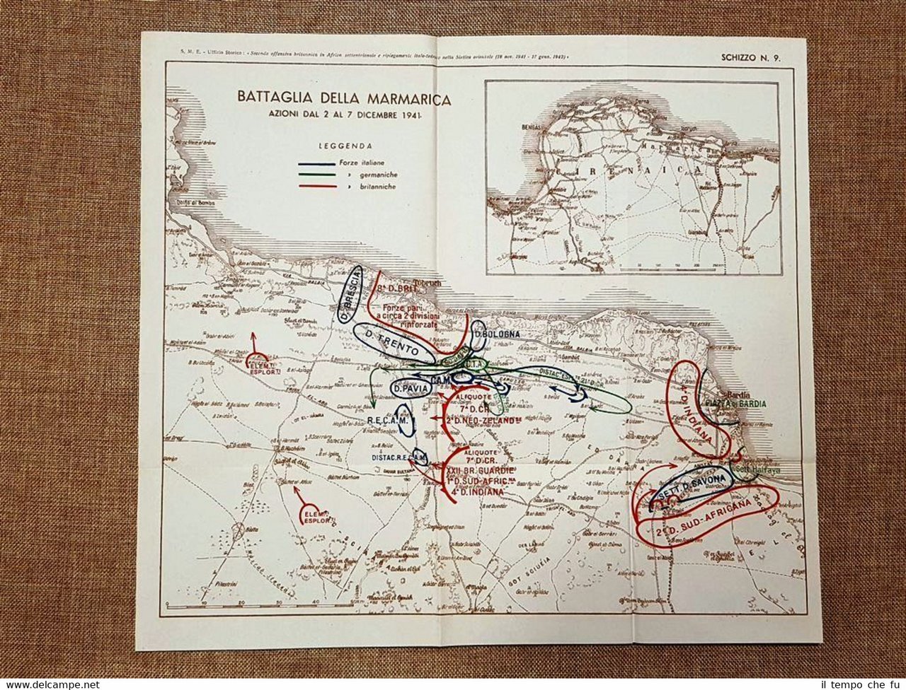 Carta o mappa Battaglia della Marmarica 2 - 7 dicembre …