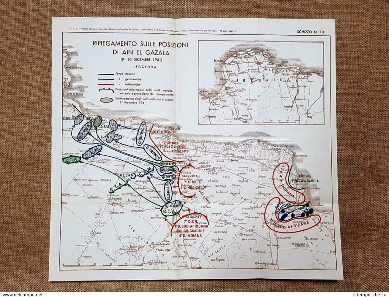 Carta o mappa Posizioni di Ain El Gazala 9-10 dicembre …