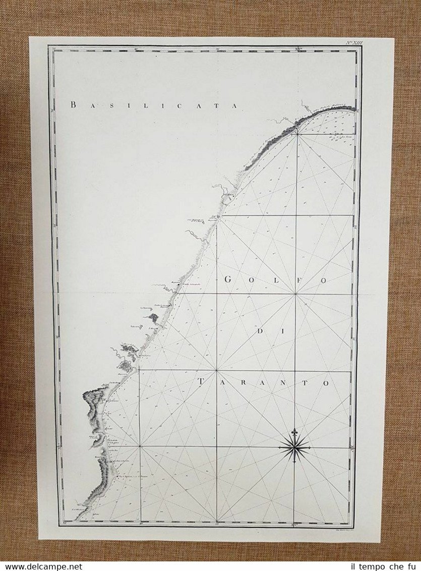 Carta Taranto Torre Albidona e Lato 1792 Atlante Due Sicilie …