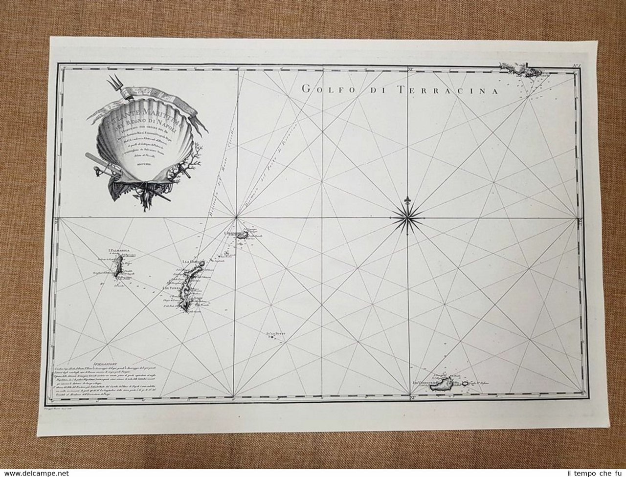 Carta Terracina Vandotena Ponza Anno 1792 Atlante Due Sicilie Zannoni …