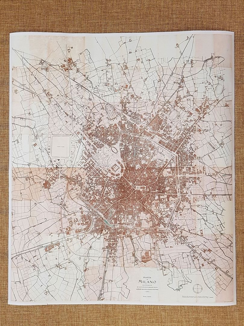 Carta Topografica Milano Anno 1906 Artaria Ufficio Tecnico cm 35 …