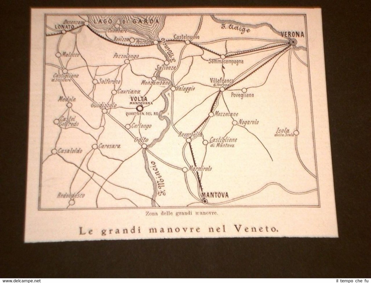 Cartina delle Grandi manovre nel Veneto nel 1909