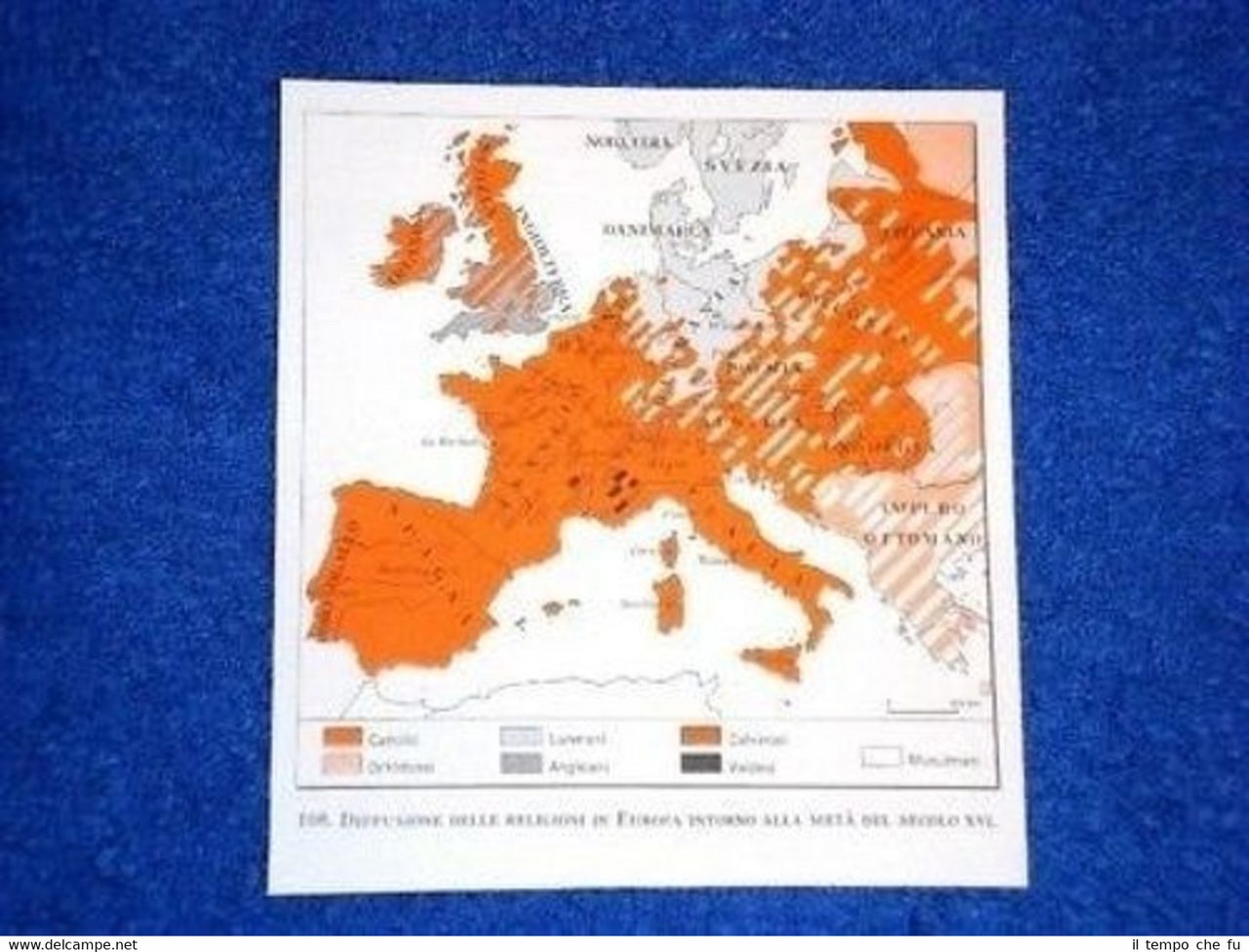Cartina Europa Diffusione delle Religioni 1550
