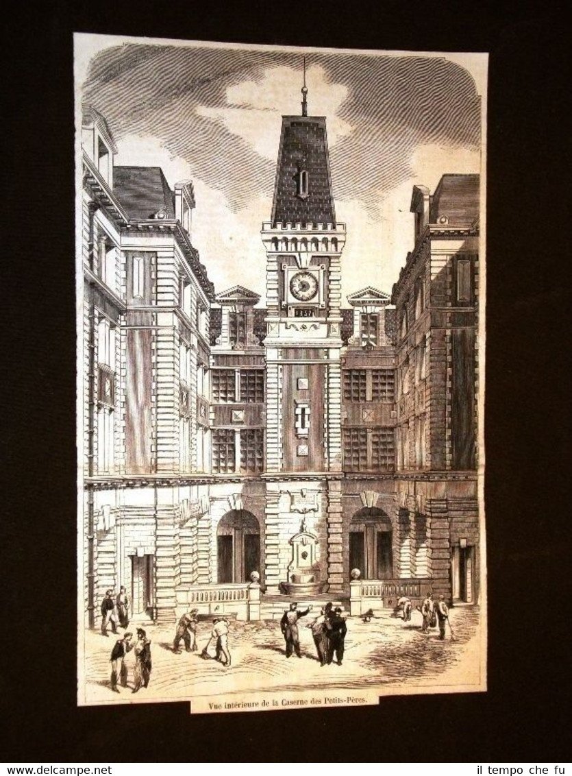 Caserne des Petits Pères en 1858