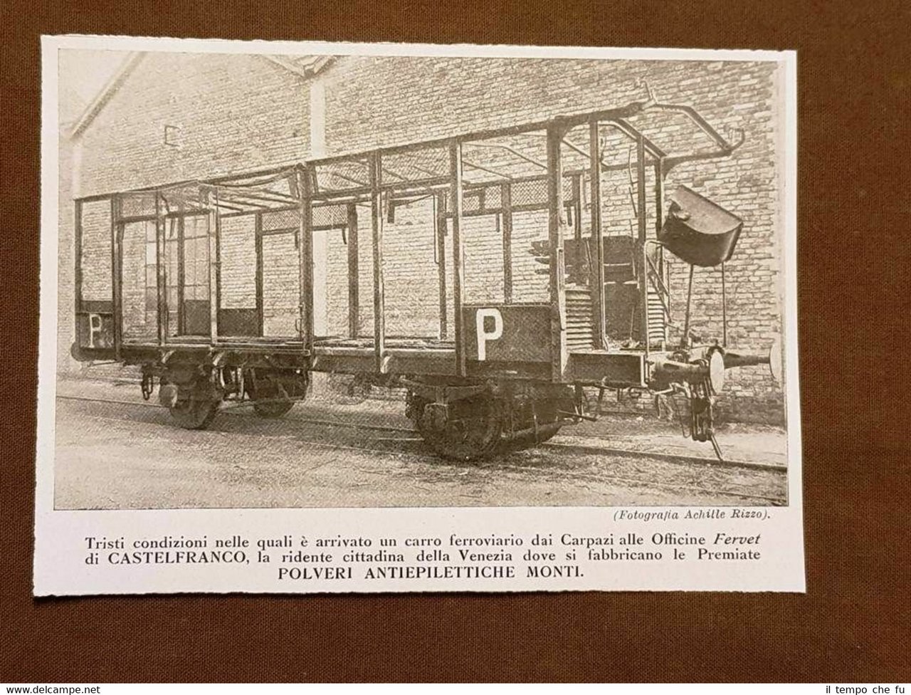 Castelfranco nel 1915 Carro ferroviario dai Carpazi WW1 Prima guerra …