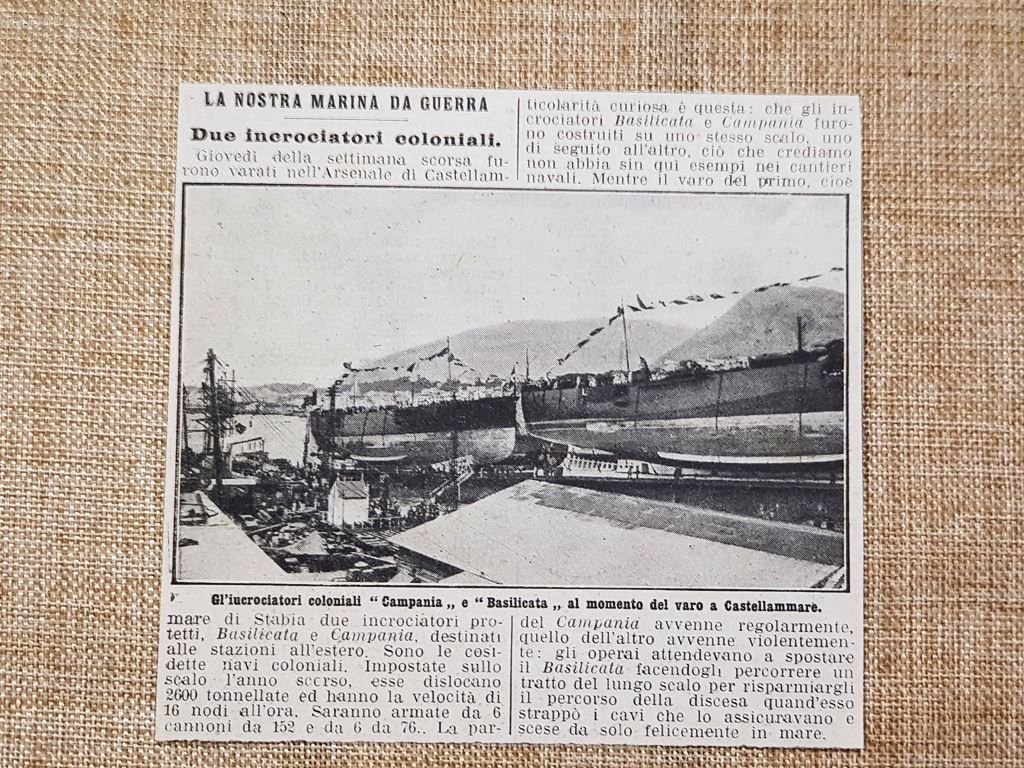 Castellammare nel 1914 Varo incrociatori Campania Basilicata Guerra Mondiale WW1
