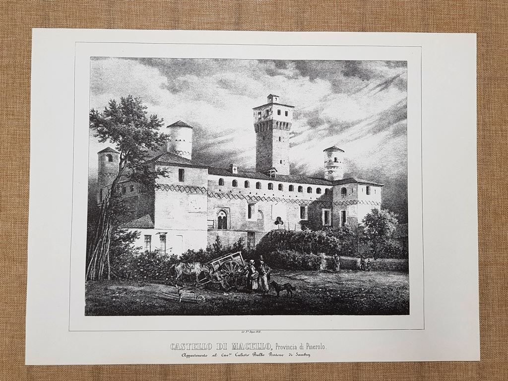 Castello di Macello Pinerolo Monarchia di Savoia Enr. Gonin F.lli …