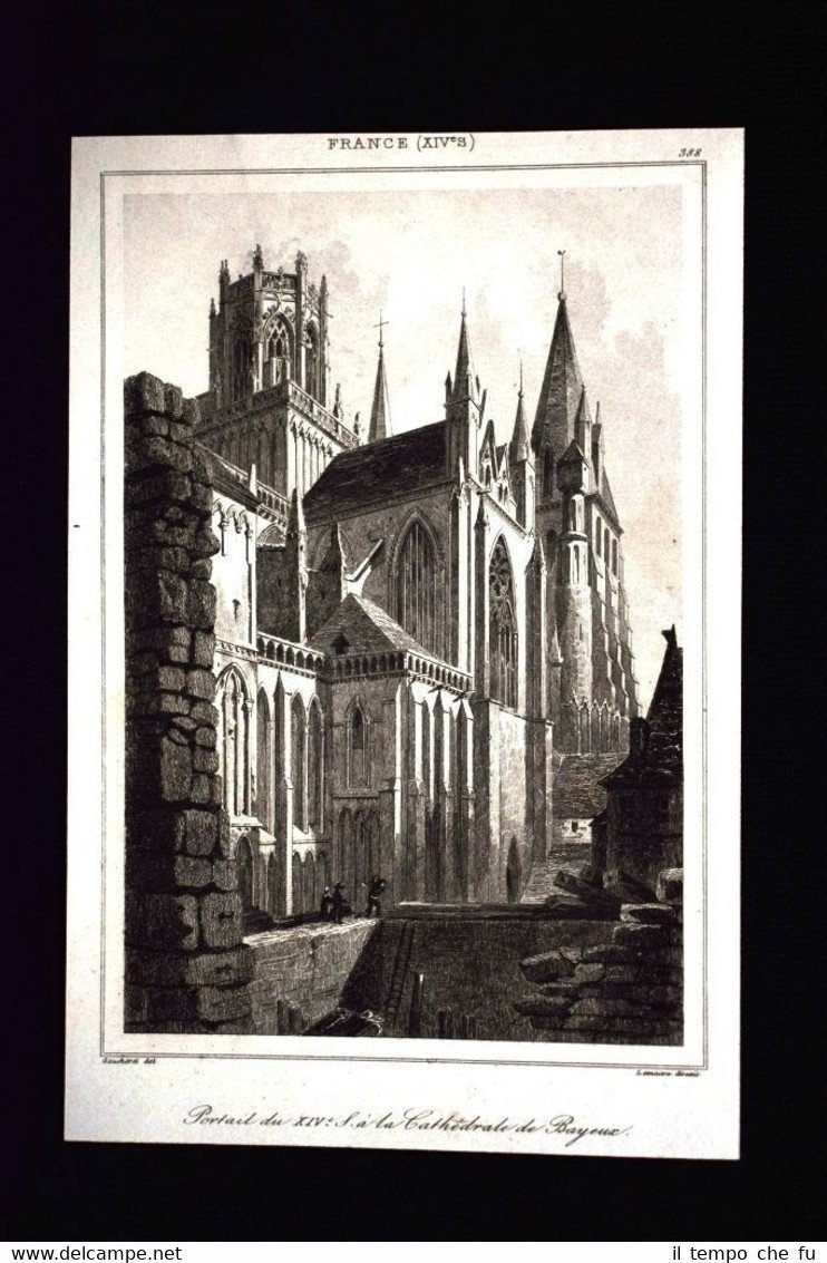 Cathedrale de Bayeux, France Incisione del 1850 L'Univers pittoresque