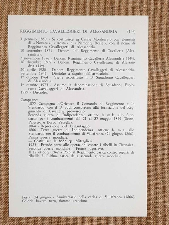 Cavalleggeri di Alessandria Emblema o stemma araldico Reggimento di Cavalleria