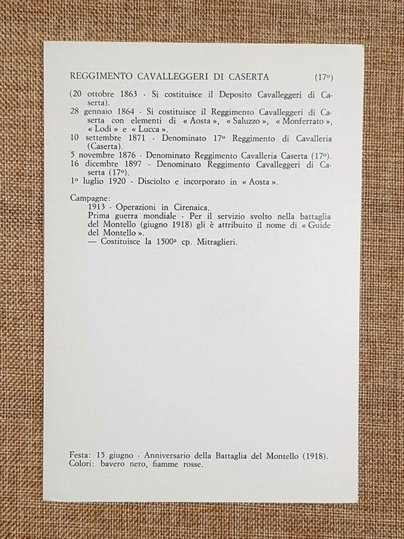 Cavalleggeri di Caserta Emblema o stemma araldico Reggimento di Cavalleria