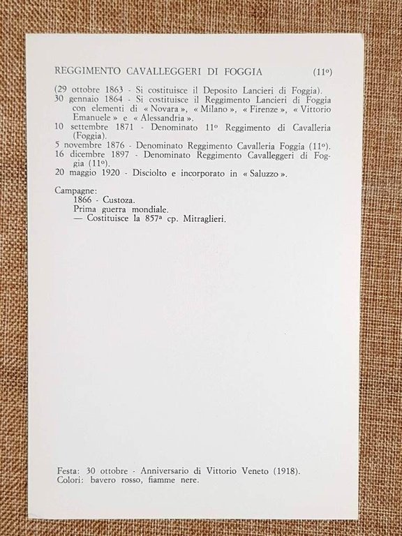 Cavalleggeri di Foggia Emblema o stemma araldico Reggimento di Cavalleria