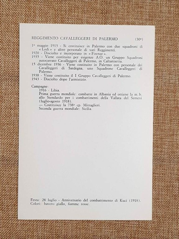 Cavalleggeri di Palermo Emblema o stemma araldico Reggimento di Cavalleria