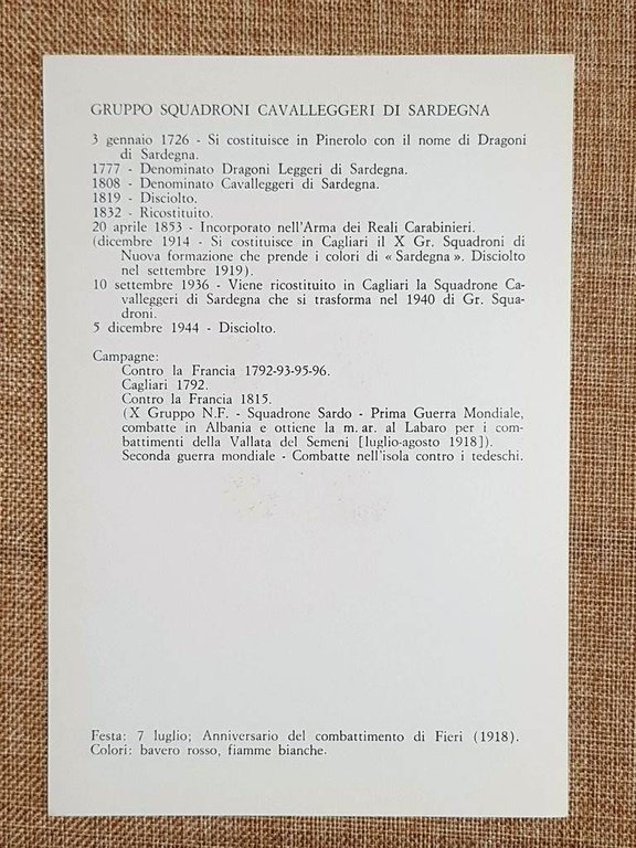 Cavalleggeri di Sardegna Emblema o stemma araldico Reggimento di Cavalleria