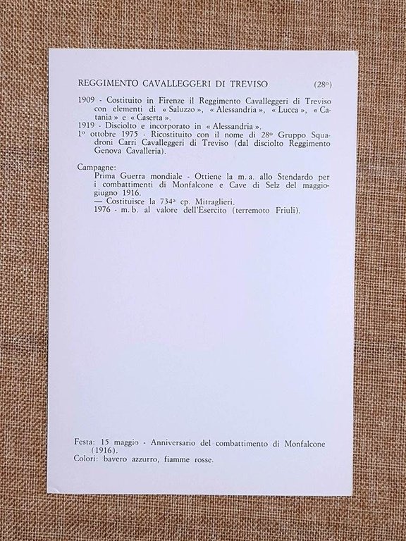 Cavalleggeri di Treviso Emblema o stemma araldico Reggimento di Cavalleria