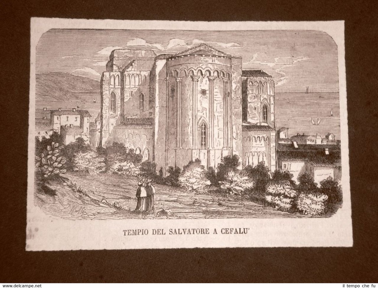 Cefalù nel 1876 Tempio del Salvatore Sicilia