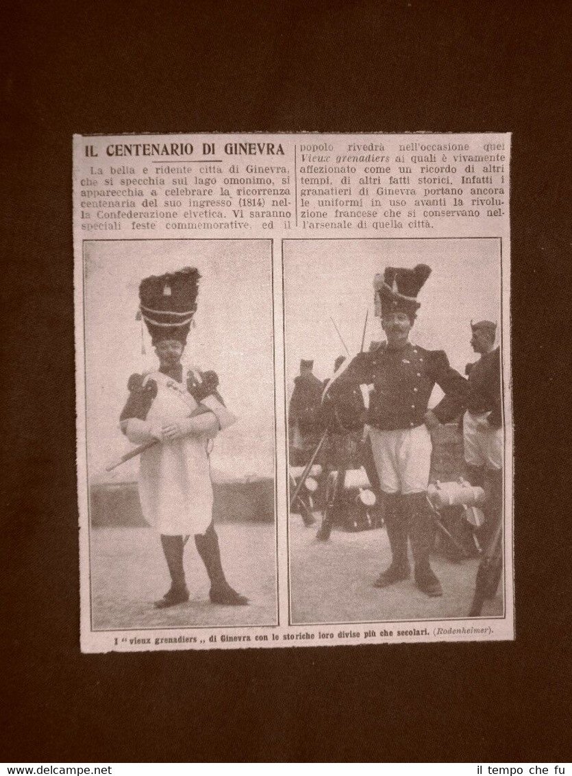 Centenario ingresso Ginevra Confederazione Elvetica nel 1914 Vieux grenadiers | Immagine principale