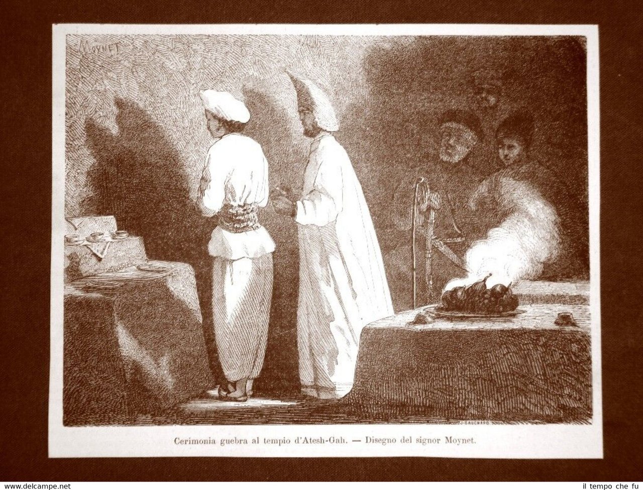 Cerimonia guebra nel Tempio di Atesh-Gah nel 1863 Baku Azerbaijan | Immagine principale