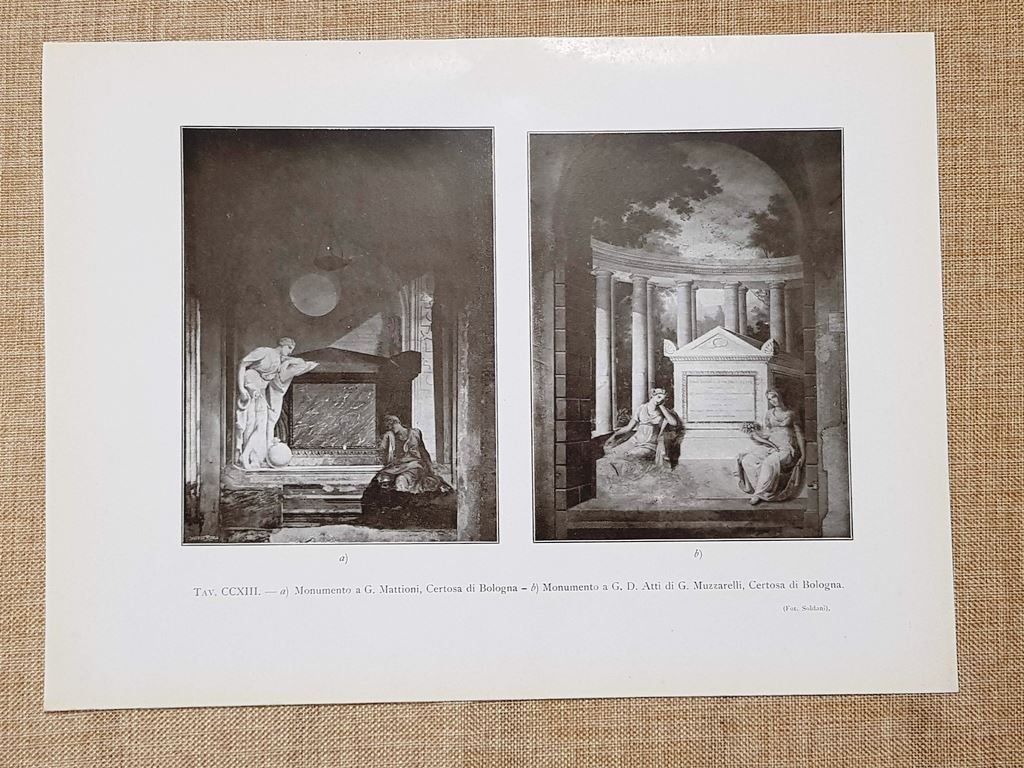 Certosa di Bologna nel 1917 Monumento a Mattioni e a …