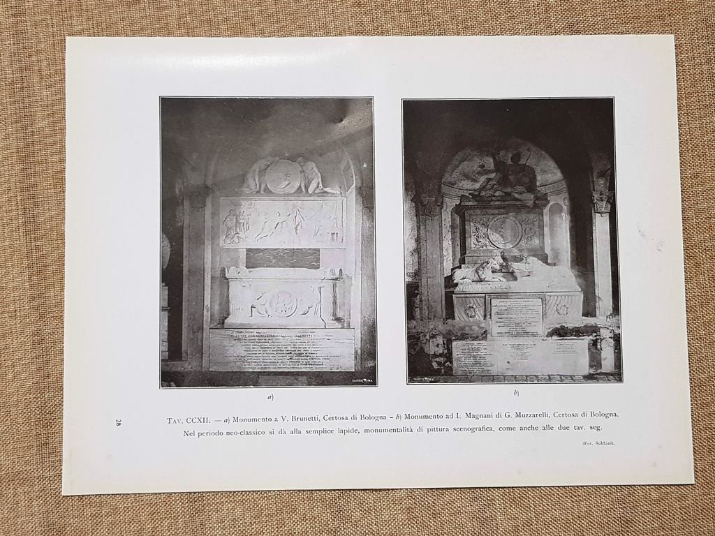 Certosa di Bologna nel 1917 Monumento a V. Brunetti e …