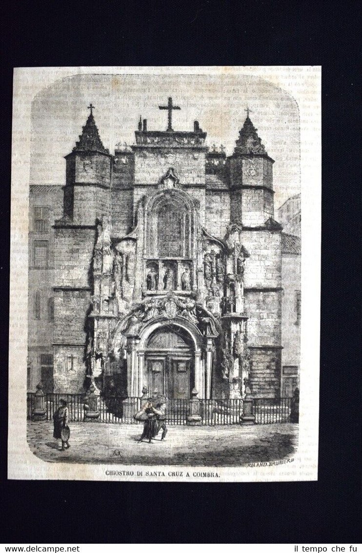Chiostro di Santa Cruz a Coimbra, in Portogallo Incisione del … | Immagine principale
