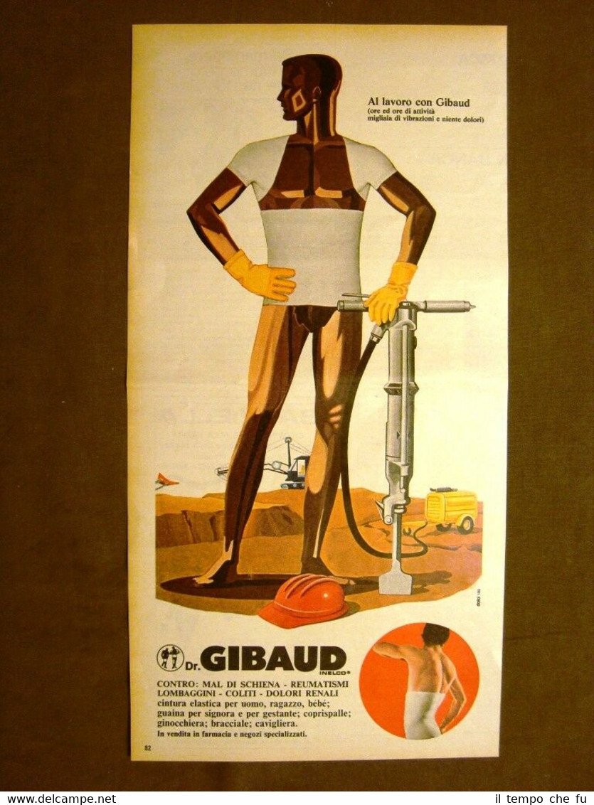 Cintura elastica Dr. Gibaud Pubblicità vintage anni '70