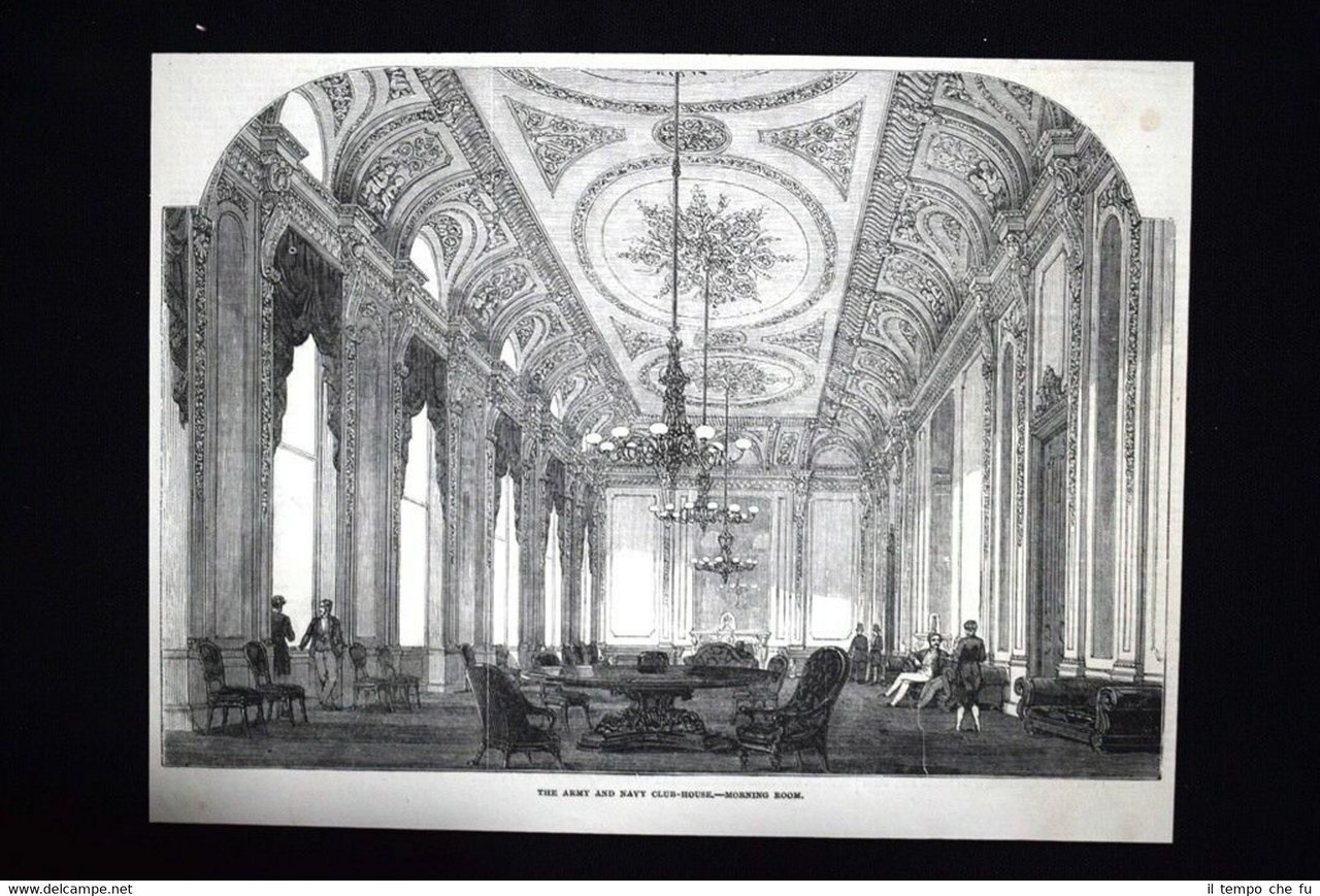 Circolo Marina Navale,Pall Mall,Londra,Inghilterra-Lo studio Incisione del 1851