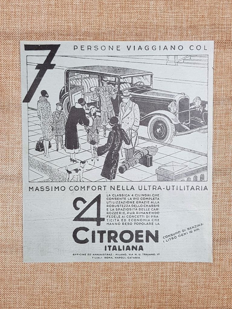 Citroen Italiana Auto per 7 persone Pubblicità primi anni del …