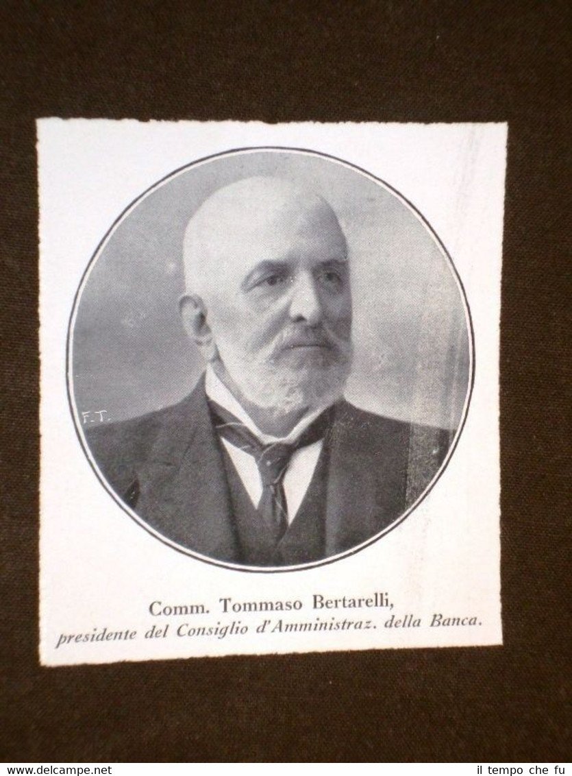 Commendatore Tommaso Bertarelli Presidente del CdA della Banca d'Italia
