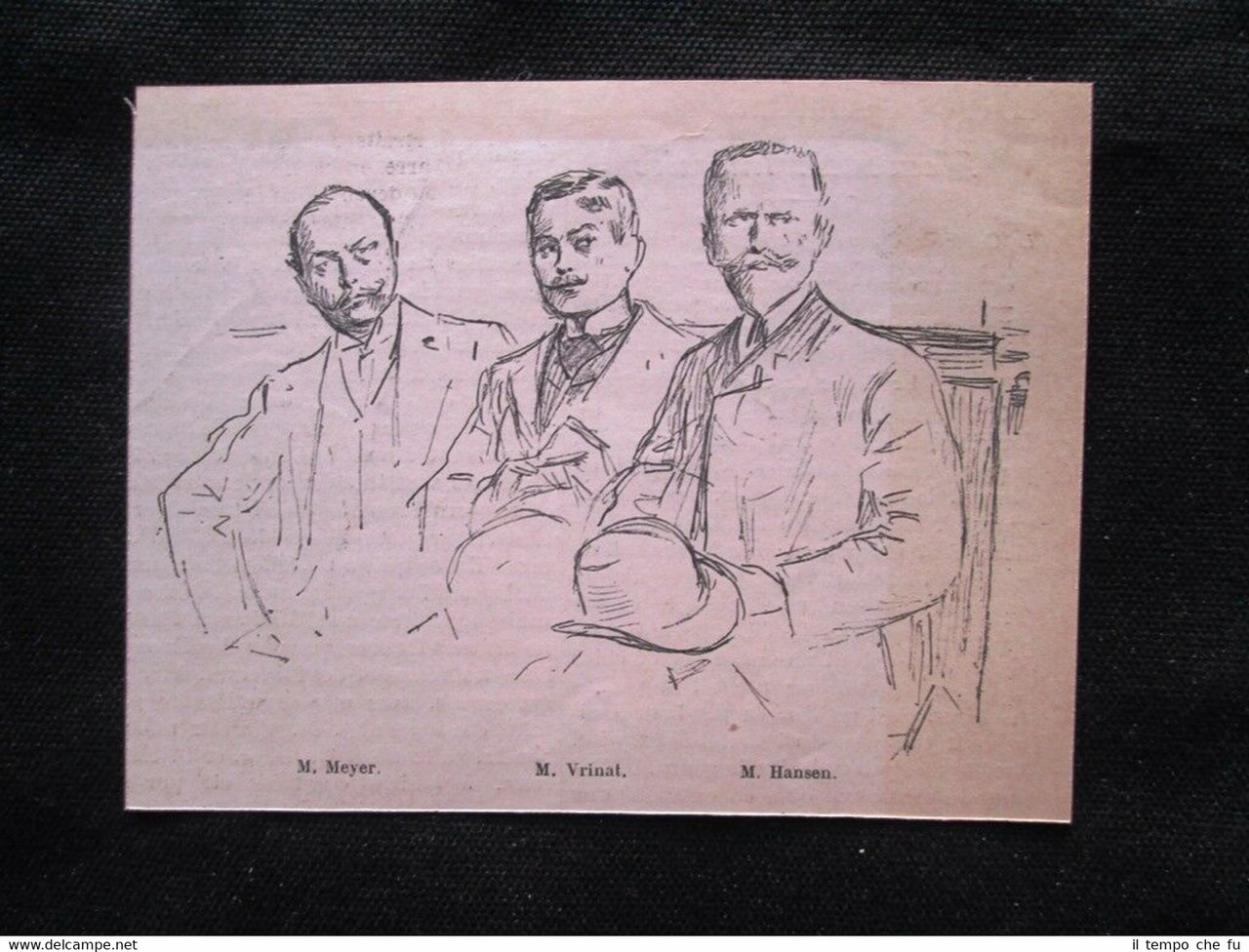 Complotto di Courbevoie - Meyer, Vrinat, Hansen Stampa del 1905