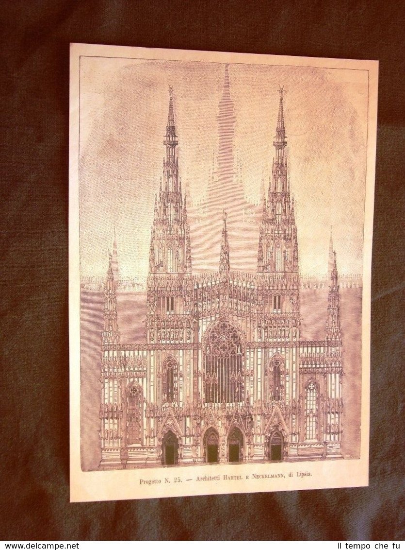 Concorso mondiale Duomo di Milano nel 1889 Progetto Hartel e …