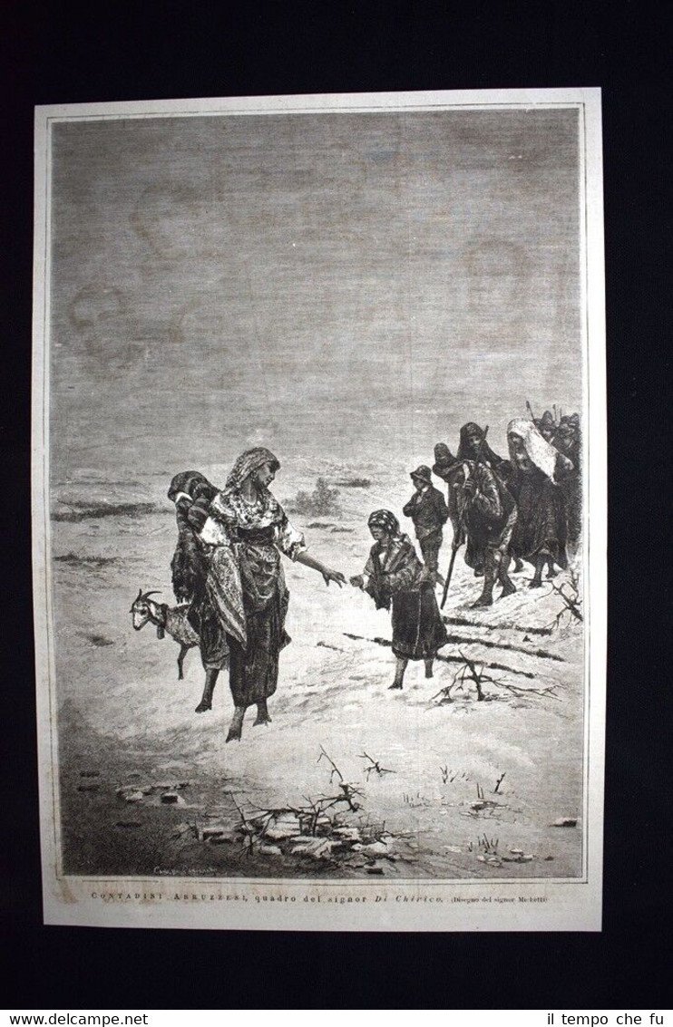 Contadini abruzzesi, quadro del signor Di Chirico Incisione del 1876 | Immagine principale