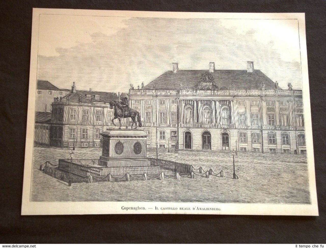 Copenaghen o København nel 1888 Castello Reale d'Amalienburg Danimarca