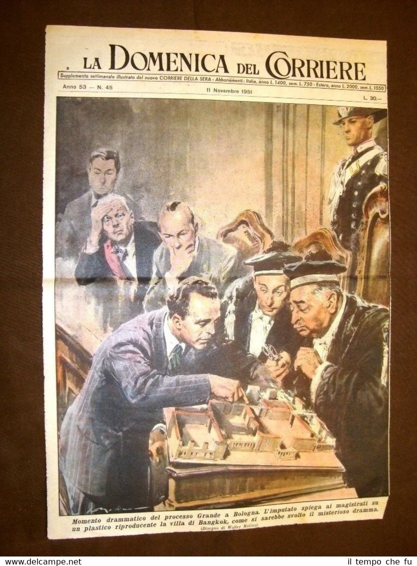 Copertina La Domenica del Corriere 11 novembre 1951 Processo Grande …