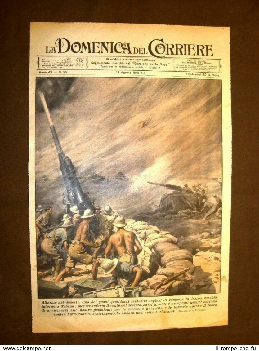 Copertina La Domenica del Corriere 17 agosto 1941 Tobruk WW2 …