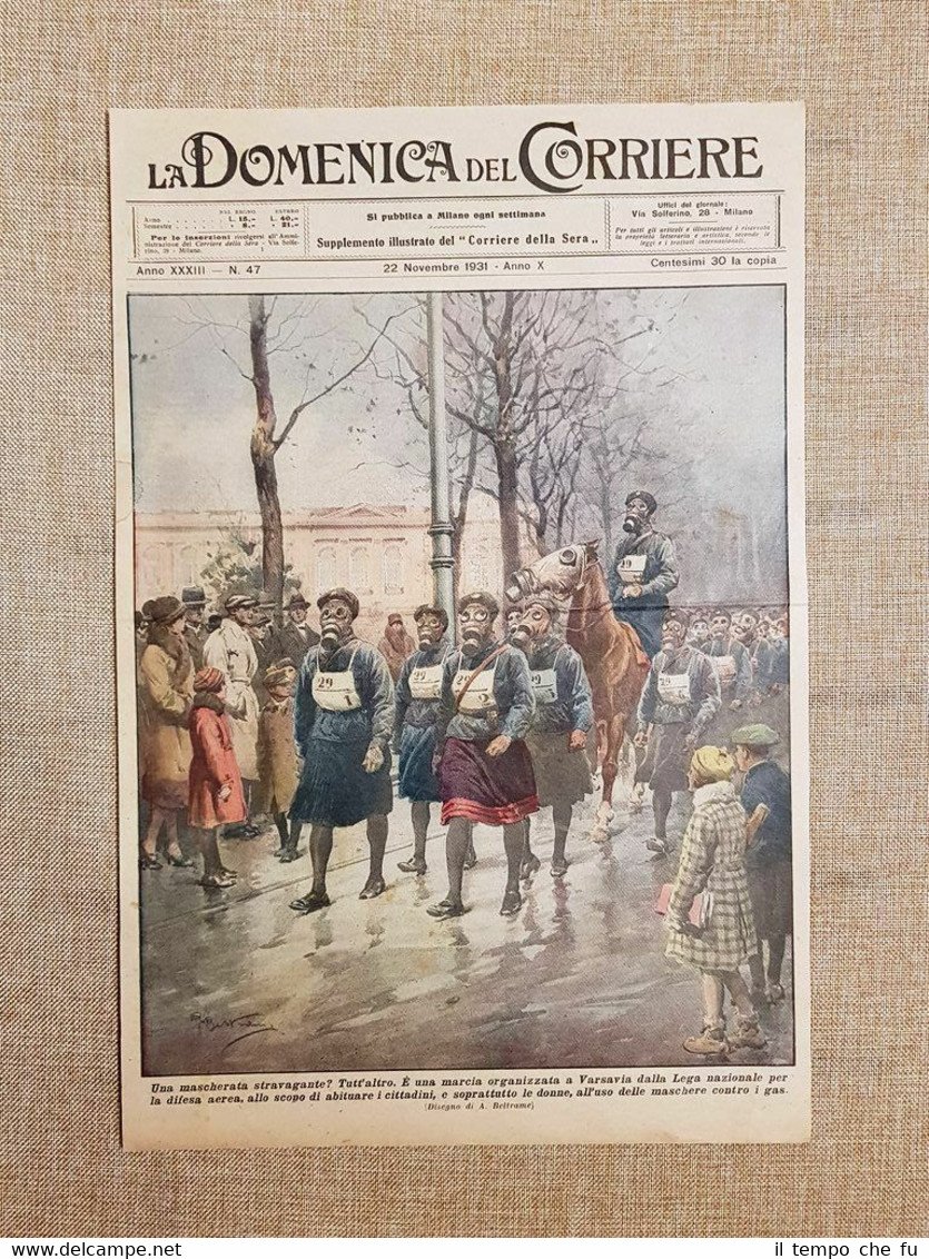 Copertina La Domenica del Corriere 22 novembre 1931 Varsavia Lega …