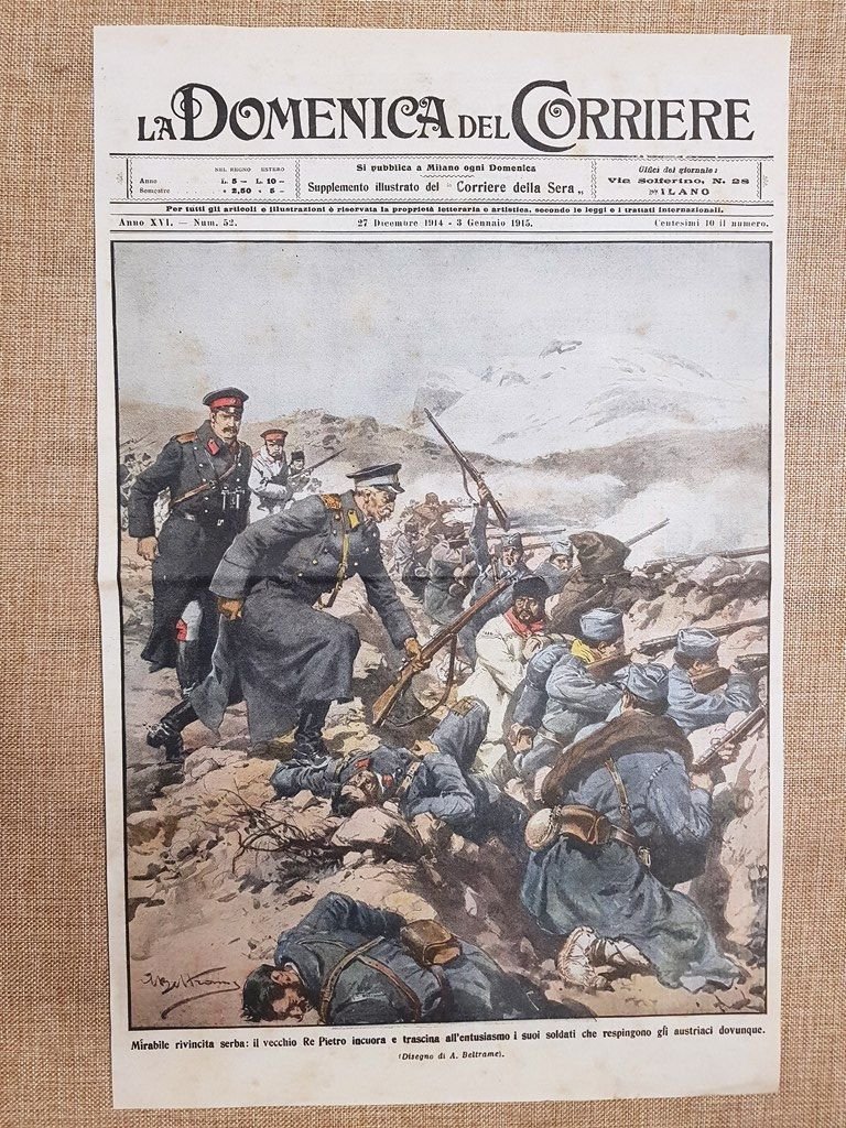 Copertina La Domenica del Corriere 27 dicembre 1914 Re Pietro …