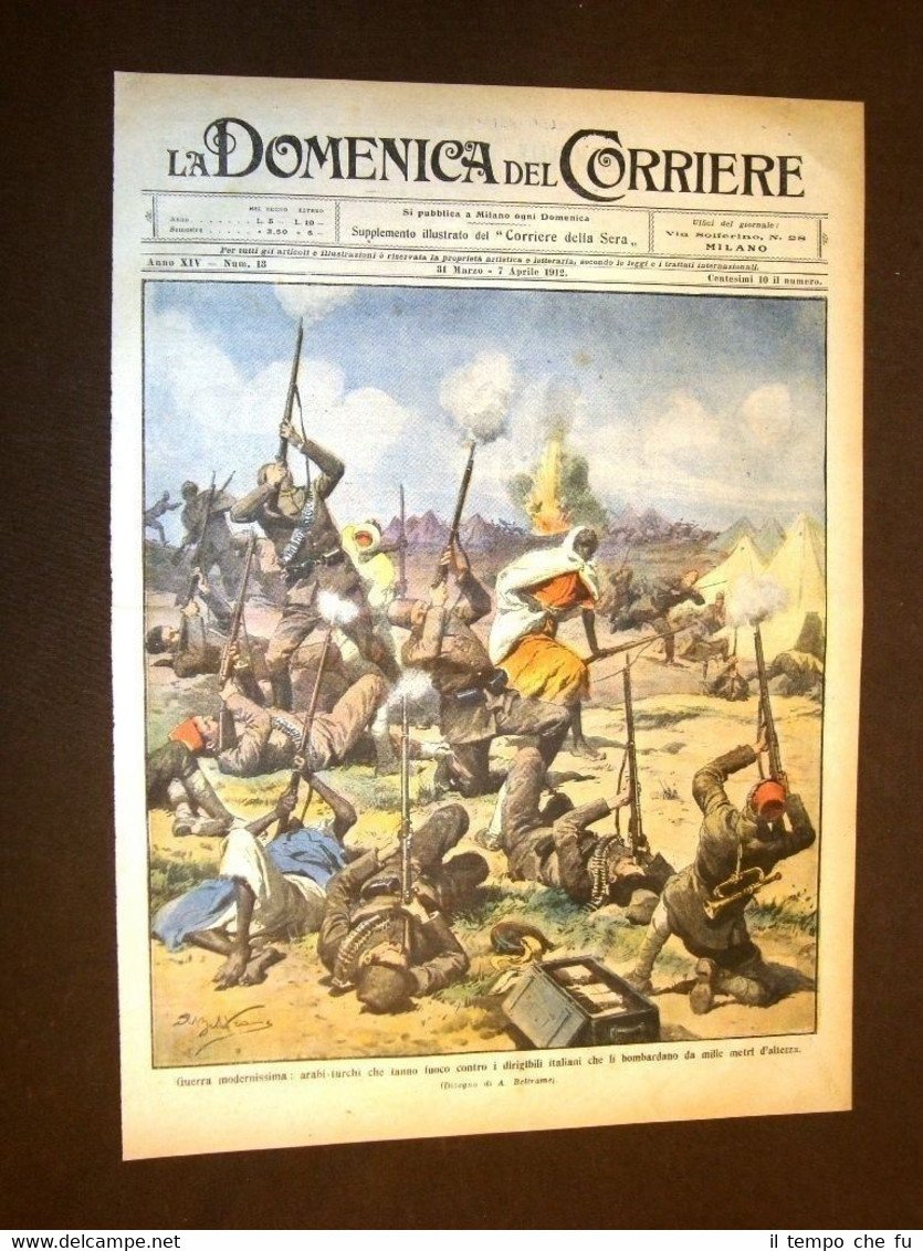 Copertina La Domenica del Corriere 31 marzo 1912 Guerra Libia …
