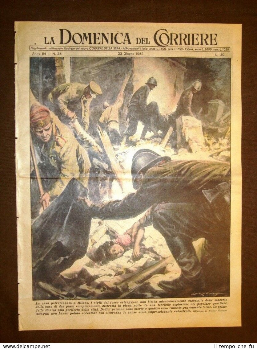 Copertina La Domenica del Corriere del 22 giugno 1952 Milano … | Immagine principale