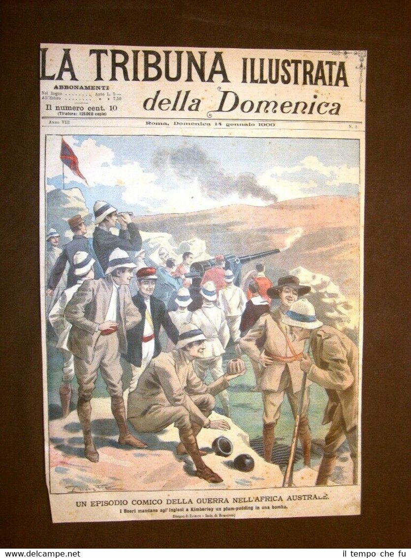 Copertina La Tribuna Illustrata 14 gennaio 1900 Africa Kimberley Plum …