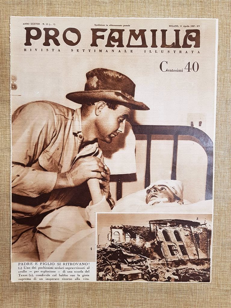 Copertina Pro Familia del 1937 Crolla una scuola in Texas …