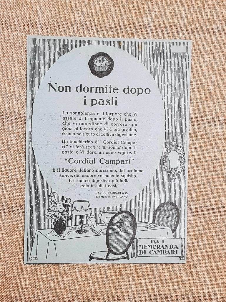 Cordial Campari Per dormire la notte dopo i pasti Pubblicità …