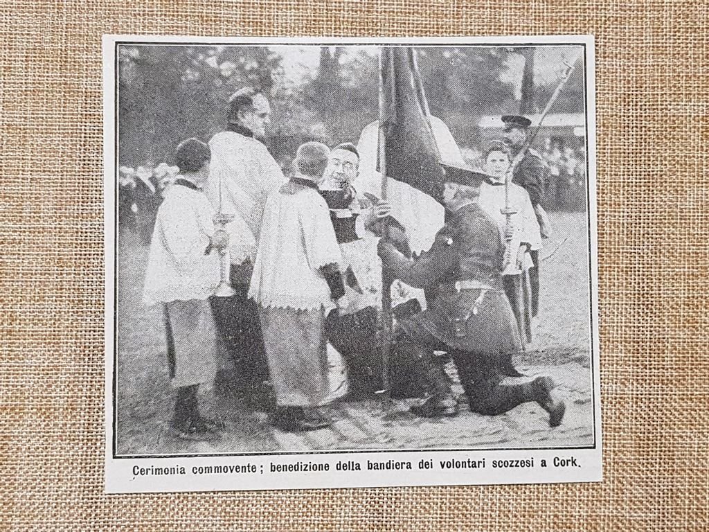 Cork nel 1914 Benedizione bandiera volontari Irlanda Scozia Guerra mondiale …