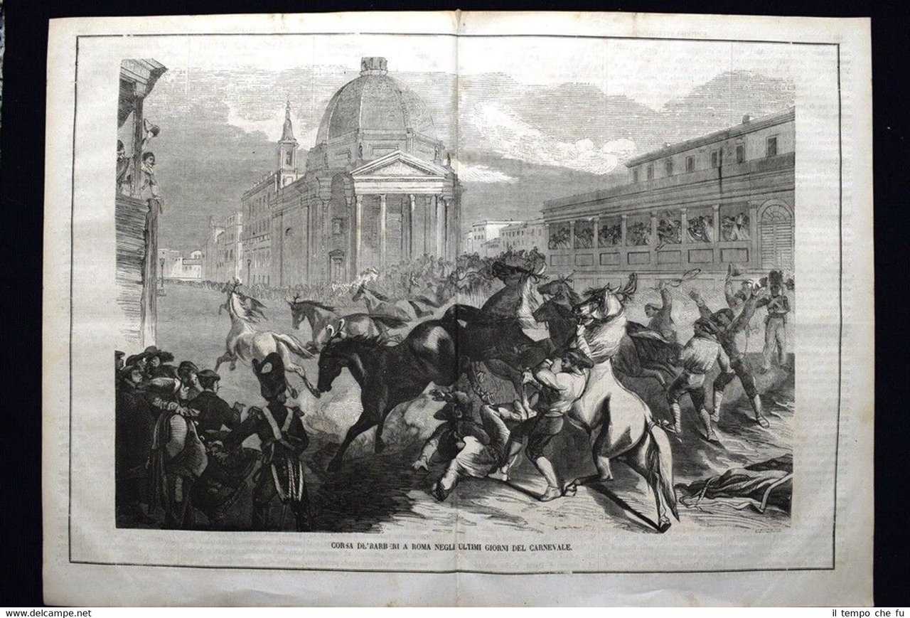 Corsa dei cavalli berberi a Roma negli ultimi giorni del …