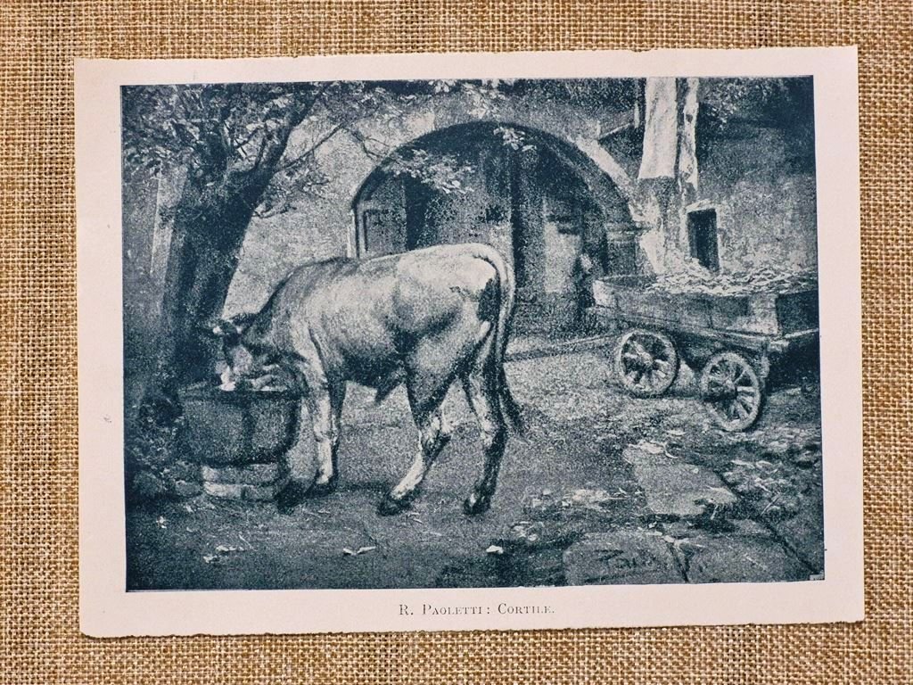 Cortile Quadro di R. Paoletti Scena d’interno all’aperto Stampa del … | Immagine principale