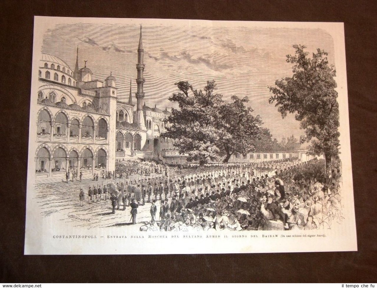 Costantinopoli o Istanbul nel 1876 Moschea Sultano Ahmed nel Bairam …