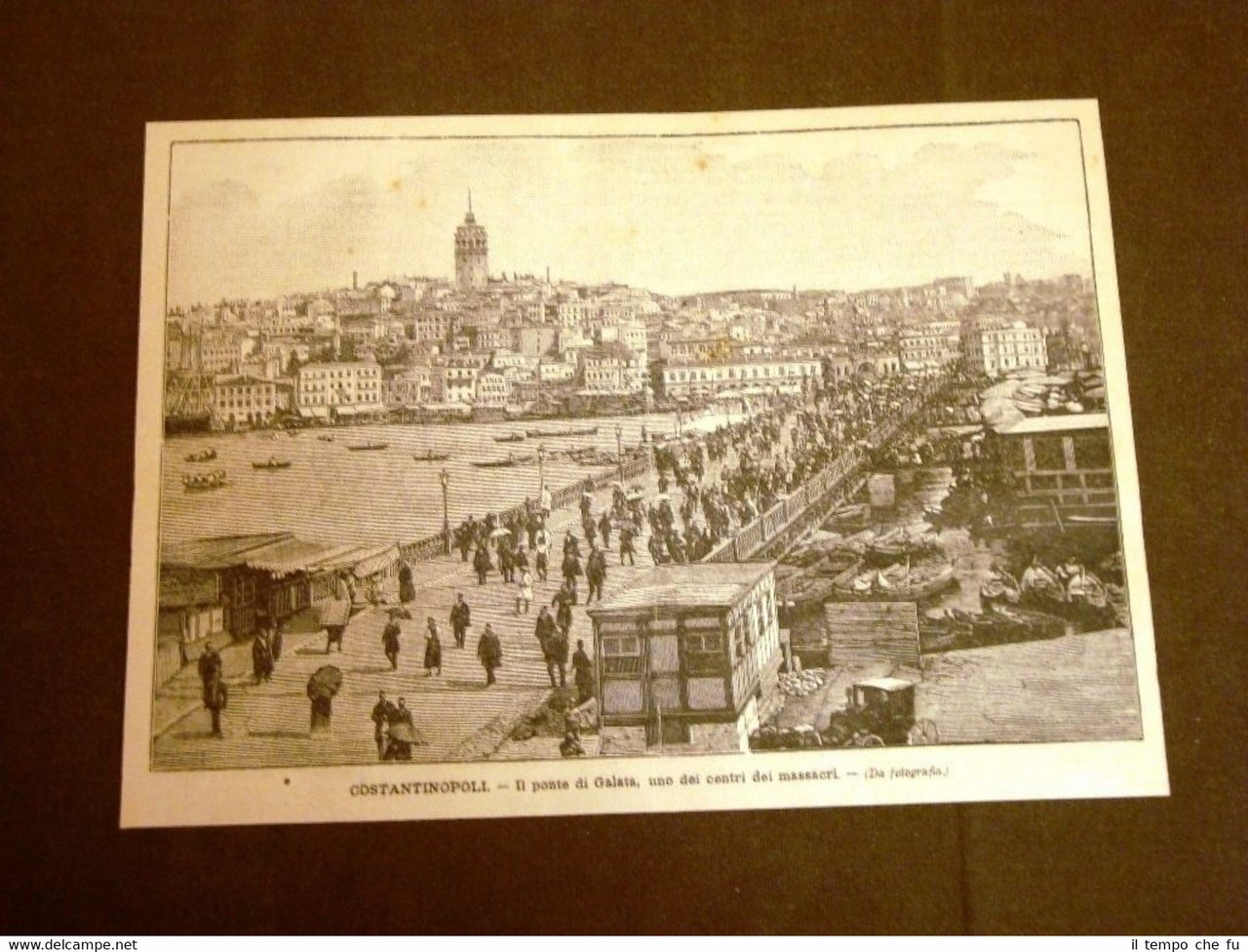 Costantinopoli o Istanbul nel 1896 Ponte di Galata Turchia