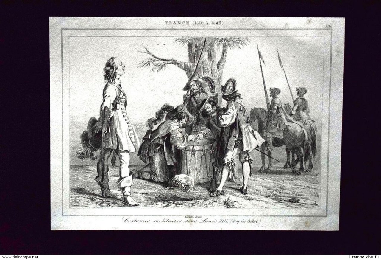 Costumes militaires sous Louis XIII Incisione del 1850 L'Univers pittoresque