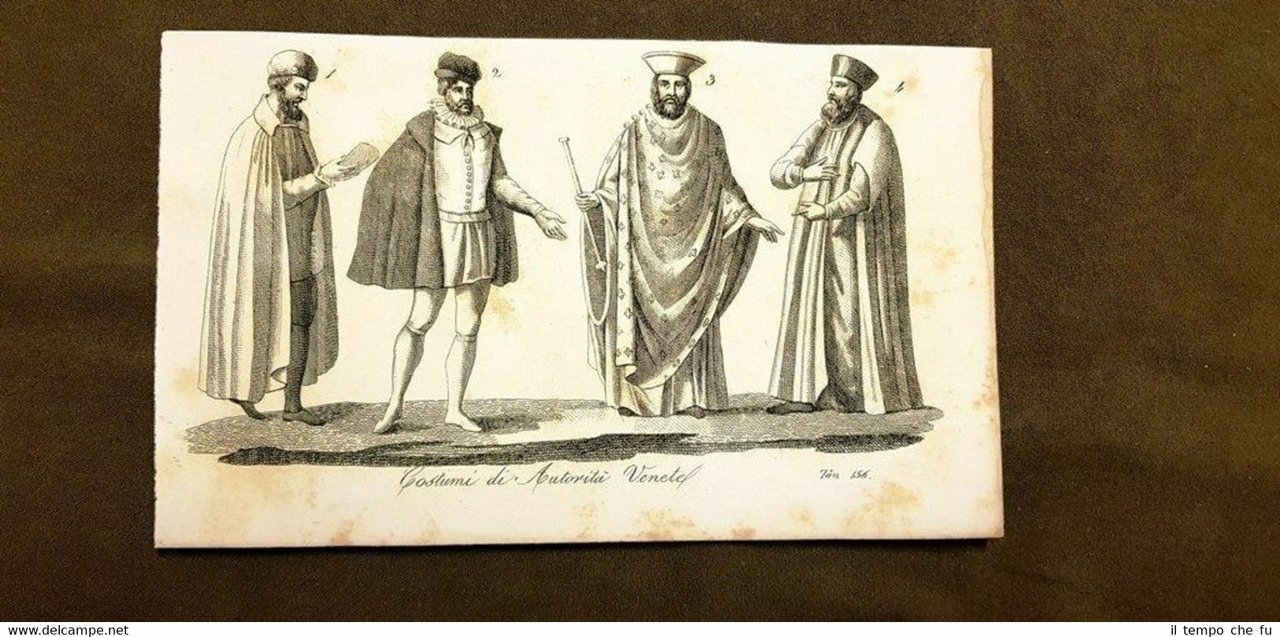Costumi delle Autorità venete Venezia Acquaforte del 1830 Costume G.Ferrario | Immagine principale