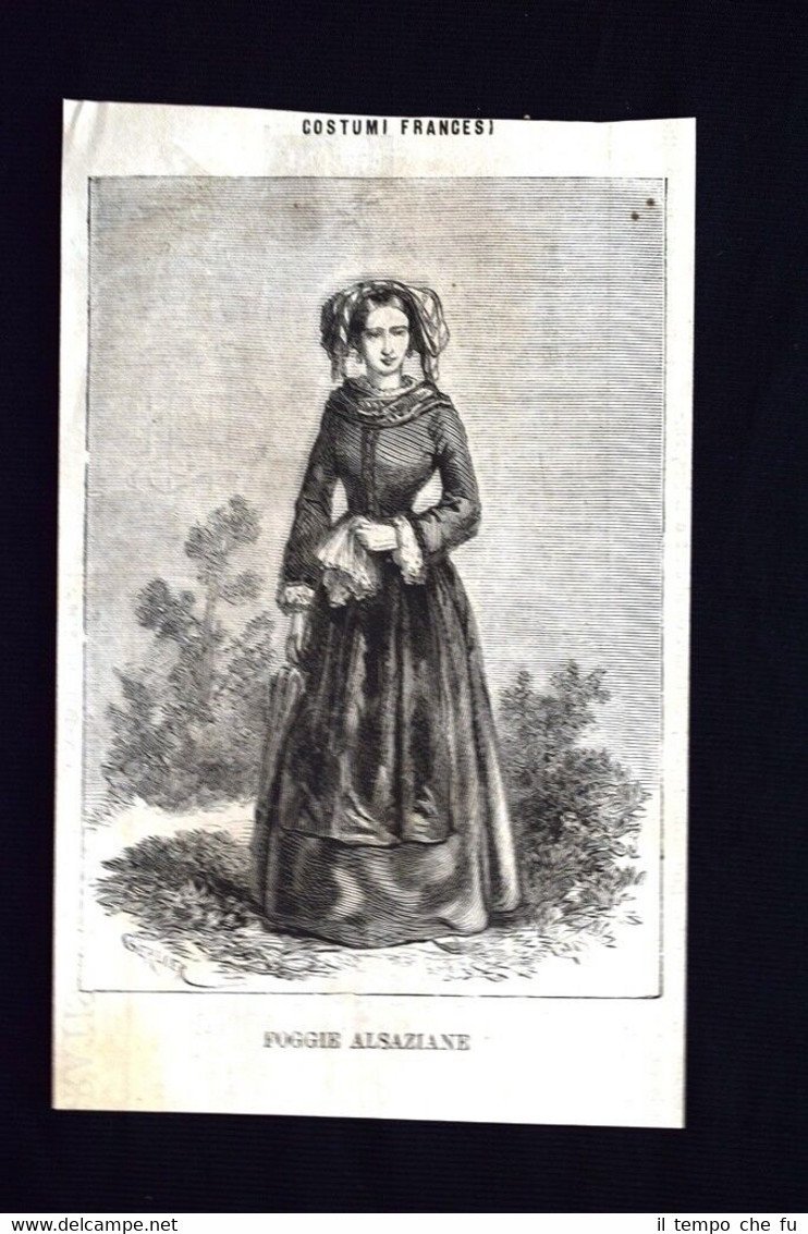 Costumi francesi - Foggie Alsaziane #1 Incisione del 1869