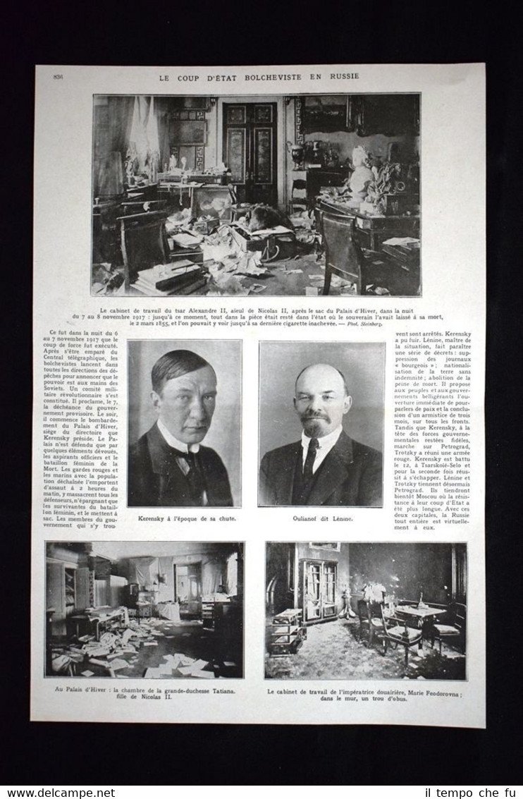 Coup d'état bolcheviste en Russie Kremlin Kerensky Lenin WW1 Guerra …